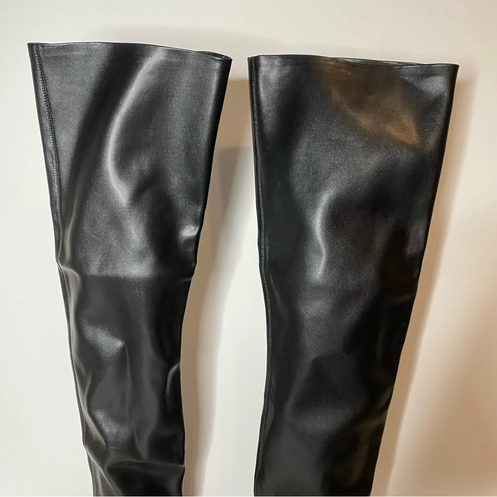 Jeffrey Campbell Reflect Ok Black Thigh High Boot 6 1/2
